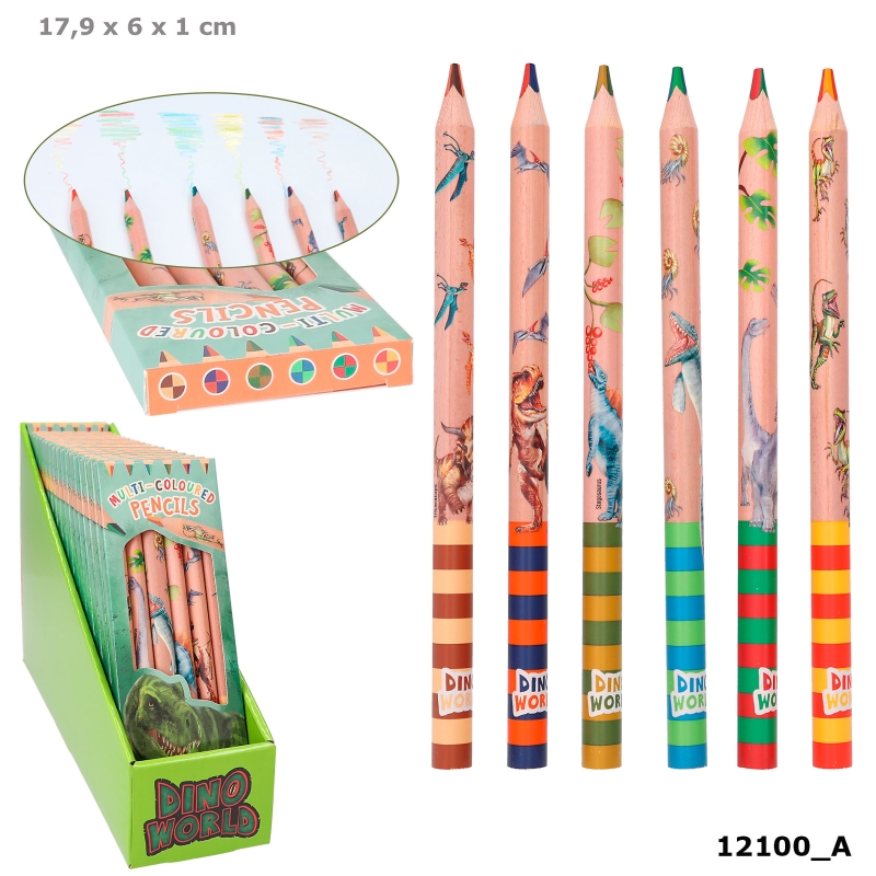 Dino World Crayons multicouleurs