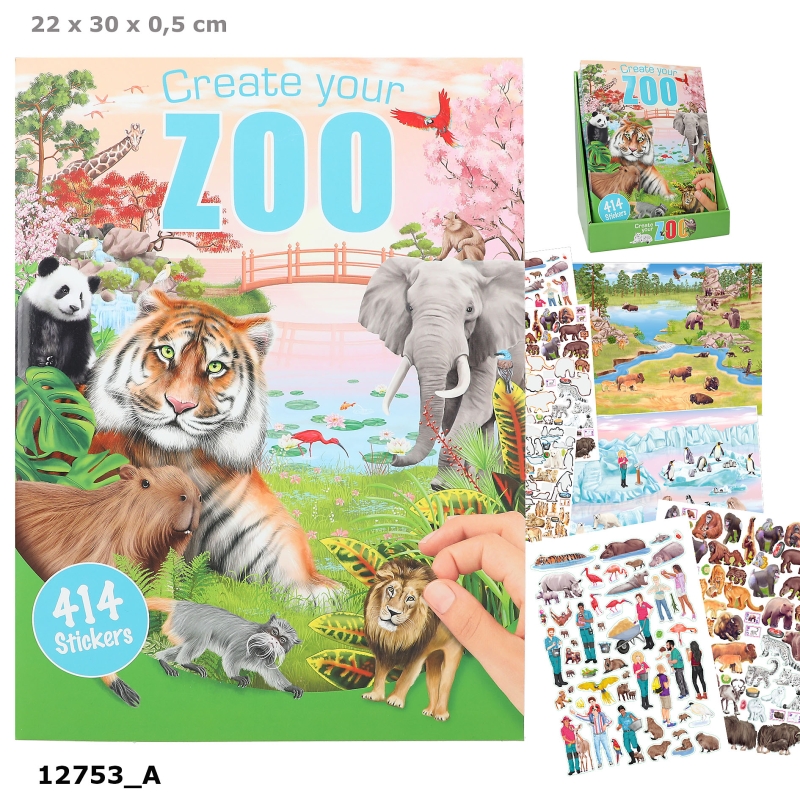 Create your ZOO, Malbuch mit Stickern