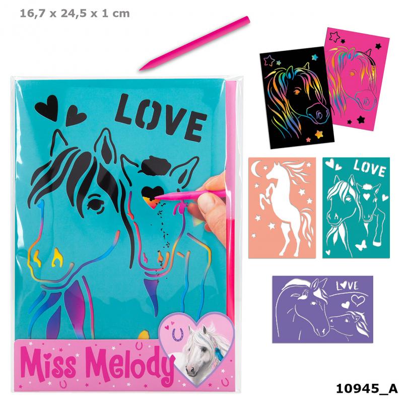 Miss Melody  Rubb Off Card with Cardboard Stencil