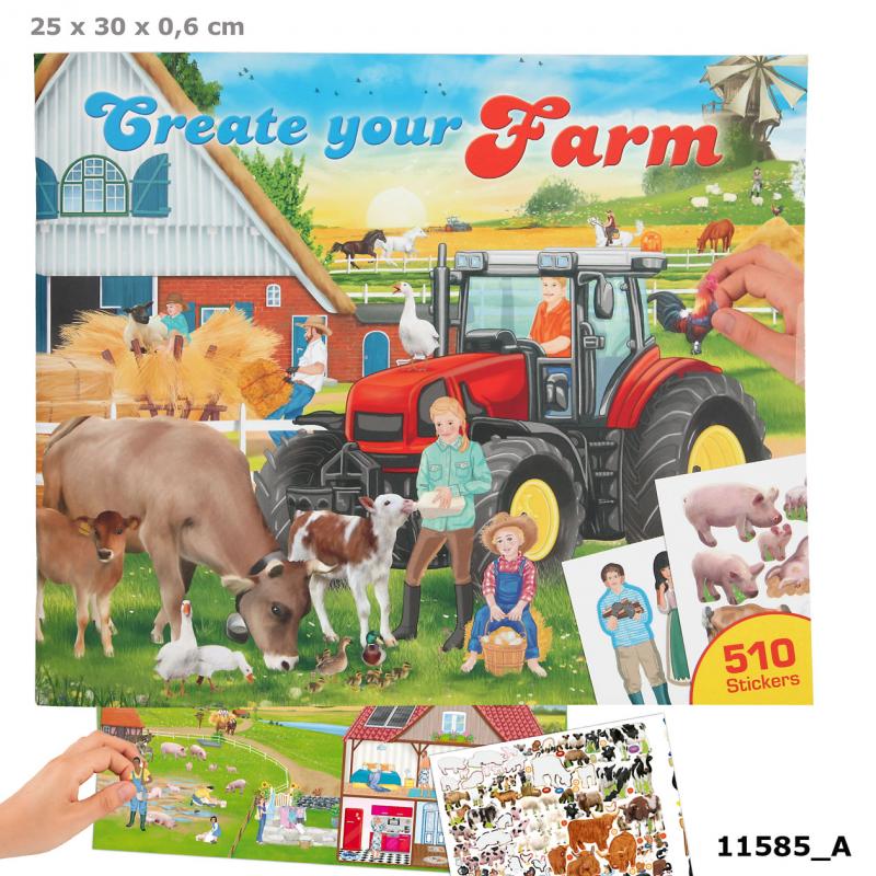 Create your Farm - Malbuch mit Stickern