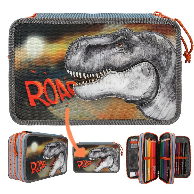 Dino World Triple Pencil Case ROAR