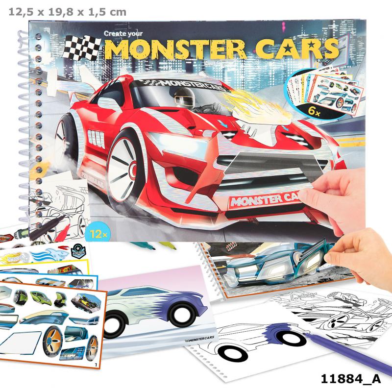 Monster Cars pocket kleurboek