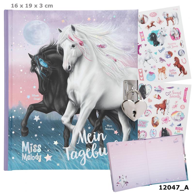 Miss Melody Tagebuch mit Stickern, Motiv 1