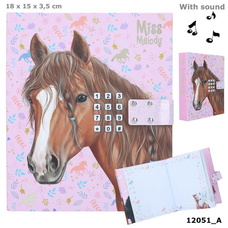 Miss Melody Journal intime sonore avec code, motif 1