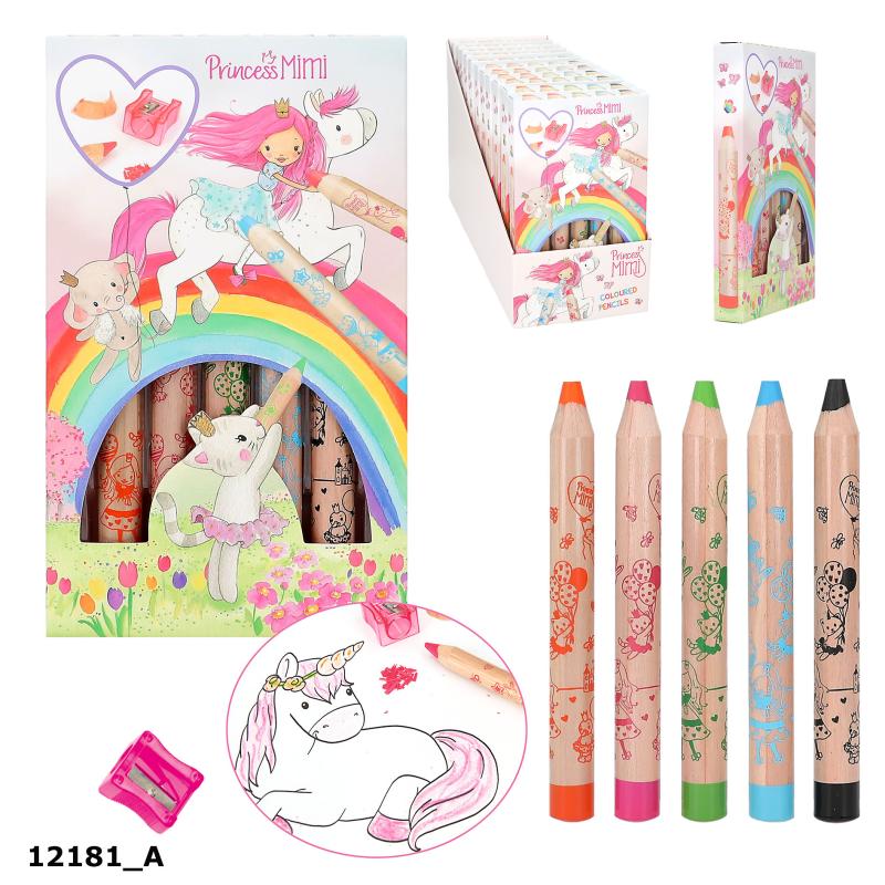 Princess Mimi Coloured Pencils& sharpener
