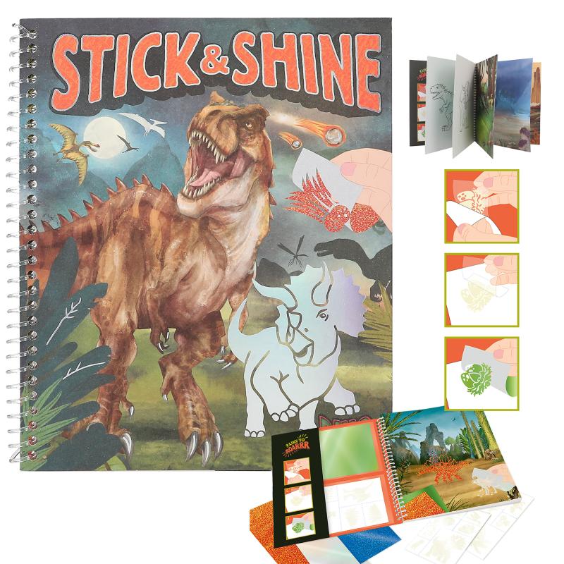Dino World libro para colorear Stick & Shine
