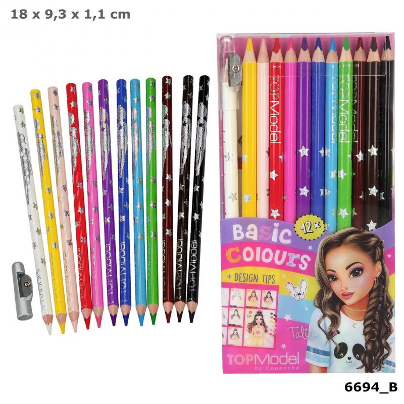 TOPModel Coloured Pencil, 12 Colours