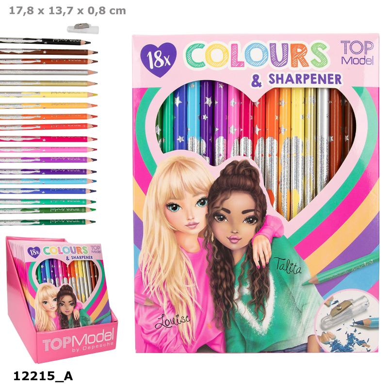TOPModel 18 Colouring Pencils With Sharpener